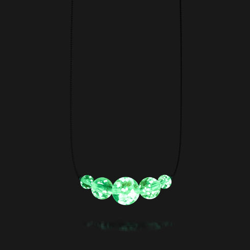 Lilas | Argent sterling .925 | Collier fermoir infini en verre luciole